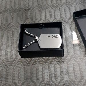 Stainless Steel necklace Dad plate tag